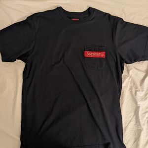Supreme Mesh Stripe Pocket Tee Navy Medium